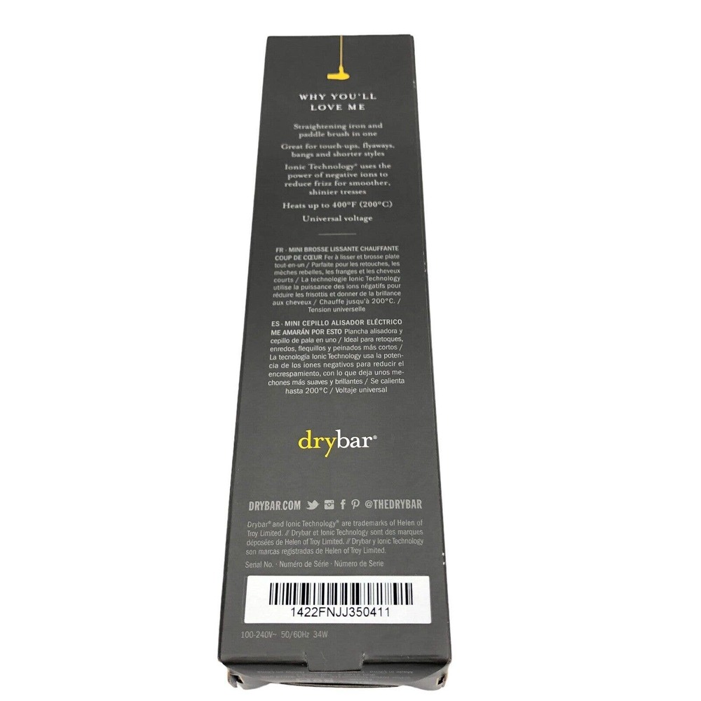 Drybar The Baby Brush Crush Heated Straightening Brush Travel Hair Straightener - Picture 8 of 10